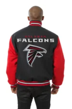 Atlanta Falcons JH Design Wool Handmade Full-Snap Jacket - Black/Red