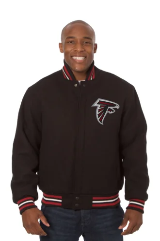 Atlanta Falcons JH Design Wool Handmade Full-Snap Jacket - Black