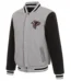 Atlanta Falcons Two-Tone Reversible Fleece Jacket - Gray/Black