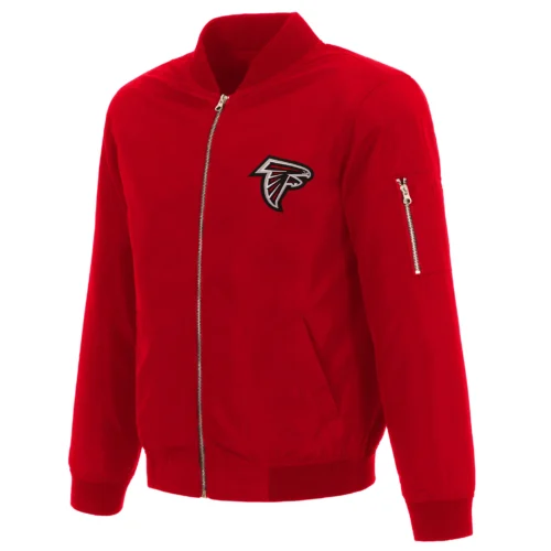 Atlanta Falcons Lightweight Nylon Bomber Jacket – Red
