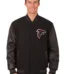 Atlanta Falcons Wool & Leather Reversible Jacket w/ Embroidered Logos - Black
