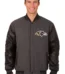 Baltimore Ravens Wool & Leather Reversible Jacket w/ Embroidered Logos - Charcoal/Black