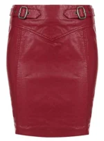 BELTED LEATHER SKIRT