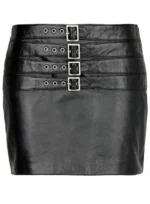 BOSSY BUCKLE LEATHER SKIRT