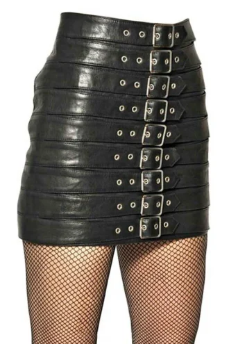 BUCKLED UP LEATHER SKIRT