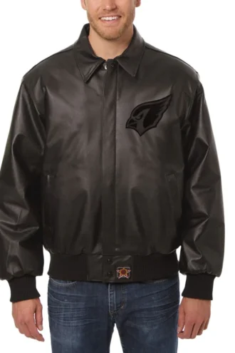 Arizona Cardinals JH Design Tonal Leather Jacket - Black