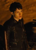 CLAIRE FOY THE GIRL IN THE SPIDER'S WEB LEATHER JACKET