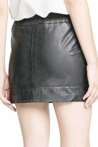 DRAWSTRING LEATHER SKIRT