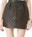 ECRU QUILTED LEATHER SKIRT