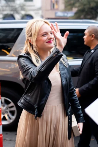 ELISABETH MOSS LEATHER JACKET