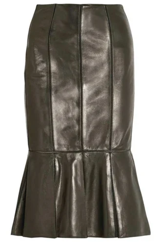 FISHTAIL LEATHER SKIRT