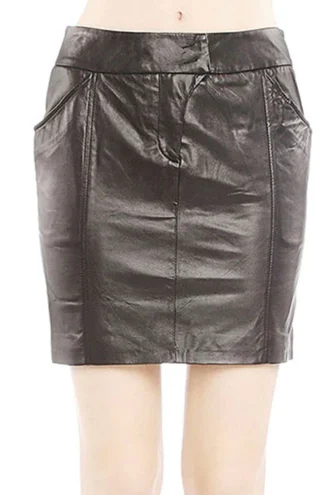 FLUTED LEATHER SKIRT 
