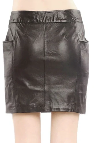 FLUTED LEATHER SKIRT 