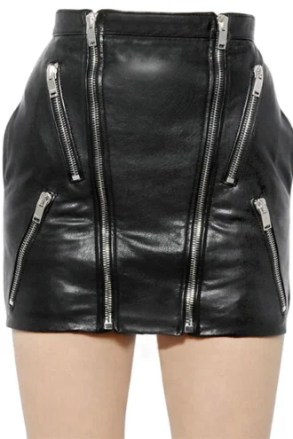 FOSTER ZIP LEATHER SKIRT