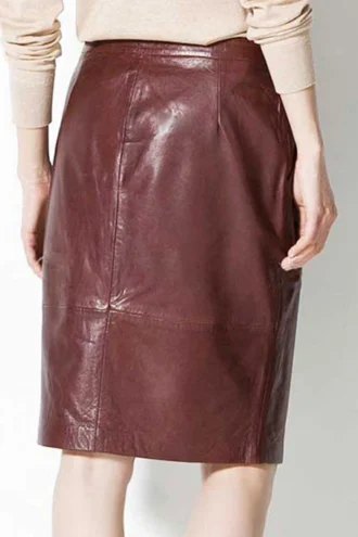 FRONT PANELLED LEATHER SKIRT