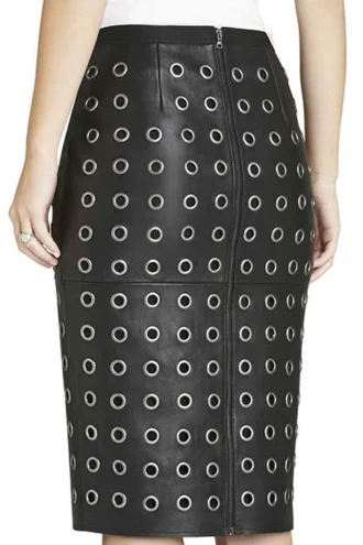 GROMMET LEATHER SKIRT