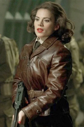 HAYLEY ATWELL CAPTAIN AMERICA FIRST AVENGER LEATHER JACKET