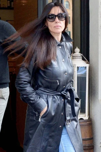 MONICA BELLUCCI LEATHER TRENCH COAT