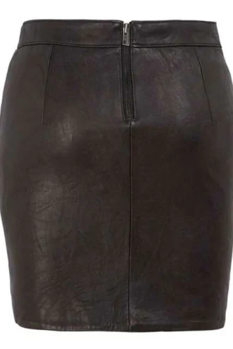 PIQUE TWIST LEATHER SKIRT