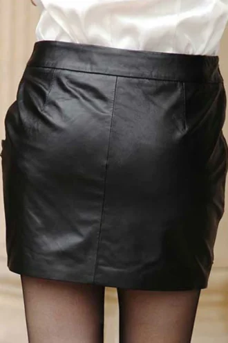 RHYME LEATHER SKIRT