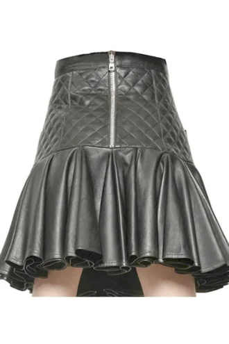 ROCK N ROLL FLARE LEATHER SKIRT