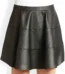 SCULPTED FLARE LEATHER SKIRT