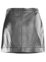 SEAMED LEATHER SKIRT