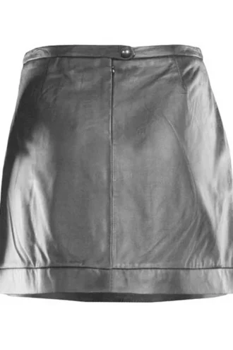 SEAMED LEATHER SKIRT