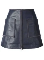SMOKING PIPED LEATHER SKIRT 