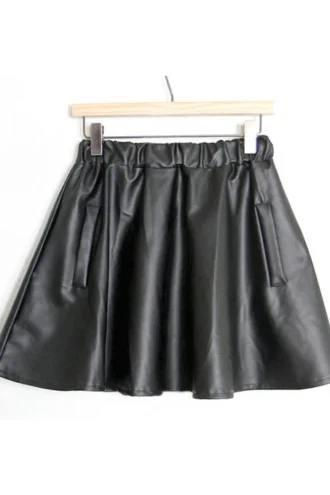 SWING FLARE LEATHER SKIRT