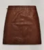 TAN BROWN WASHED AND WAX BASIC LEATHER SKIRT