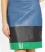 TRI COLOR LEATHER SKIRT