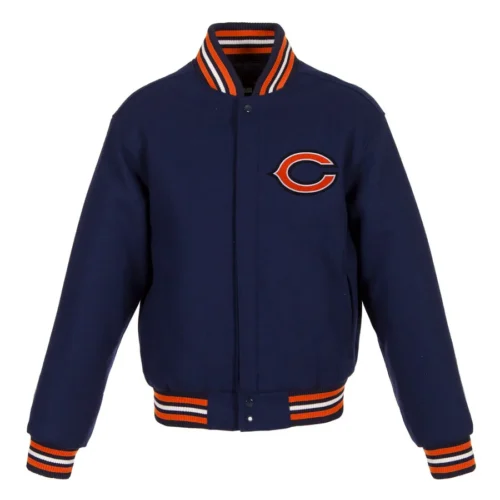 Chicago Bears Women's Embroidered Logo All-Wool Jacket - Navy
