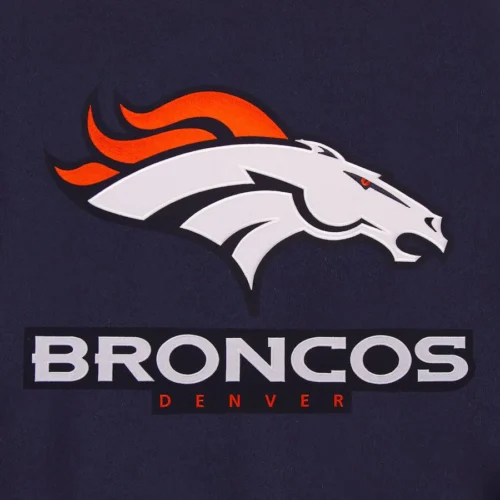 Denver Broncos Women's Embroidered Logo All-Wool Jacket - Navy