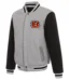 Cincinnati Bengals Two-Tone Reversible Fleece Jacket - Gray/Black