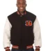 Cincinnati Bengals Two-Tone Wool and Leather Jacket - Black/White