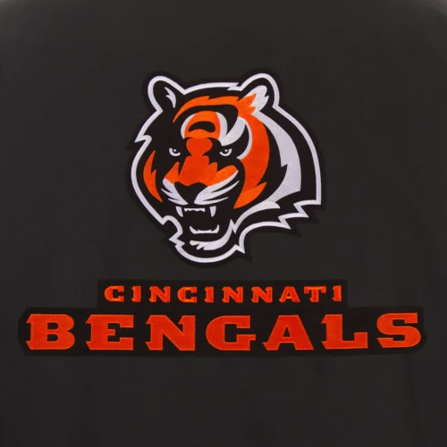 Cincinnati Bengals Poly Twill Varsity Jacket - Black
