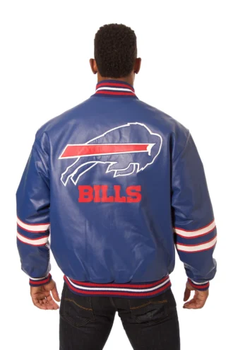 Buffalo Bills All Leather Jacket - Royal/Red