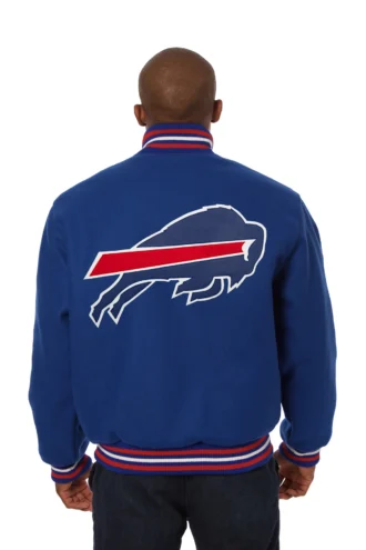 Buffalo Bills Wool Handmade Full-Snap Jacket - Royal