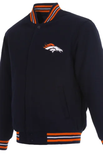 Denver Broncos Reversible Wool Jacket - Navy