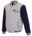 Denver Broncos Two-Tone Reversible Fleece Jacket - Gray/Navy
