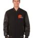 Cleveland Browns Wool & Leather Reversible Jacket w/ Embroidered Logos - Black