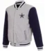 Dallas Cowboys Two-Tone Reversible Fleece Jacket - Gray/Navy