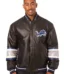 Detroit Lions All Leather Jacket - Black/Blue