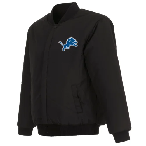 Detroit Lions Reversible Wool Jacket - Black
