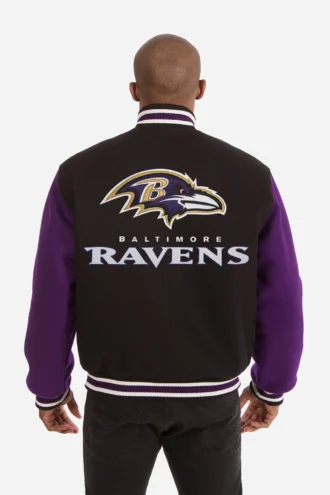 Baltimore Ravens JH Design Wool Handmade Full-Snap Jacket - Black/Purple