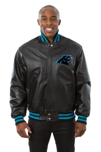 Carolina Panthers Leather Jacket - Black