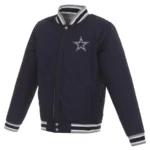 Dallas Cowboys Reversible Two Tone Fleece Jacket - Gray/Navy