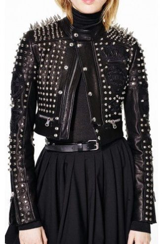 Gigi Hadid Studded Leather Jacket