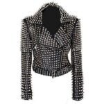 Women Heavy Metal Studs Punk Leather Jacket